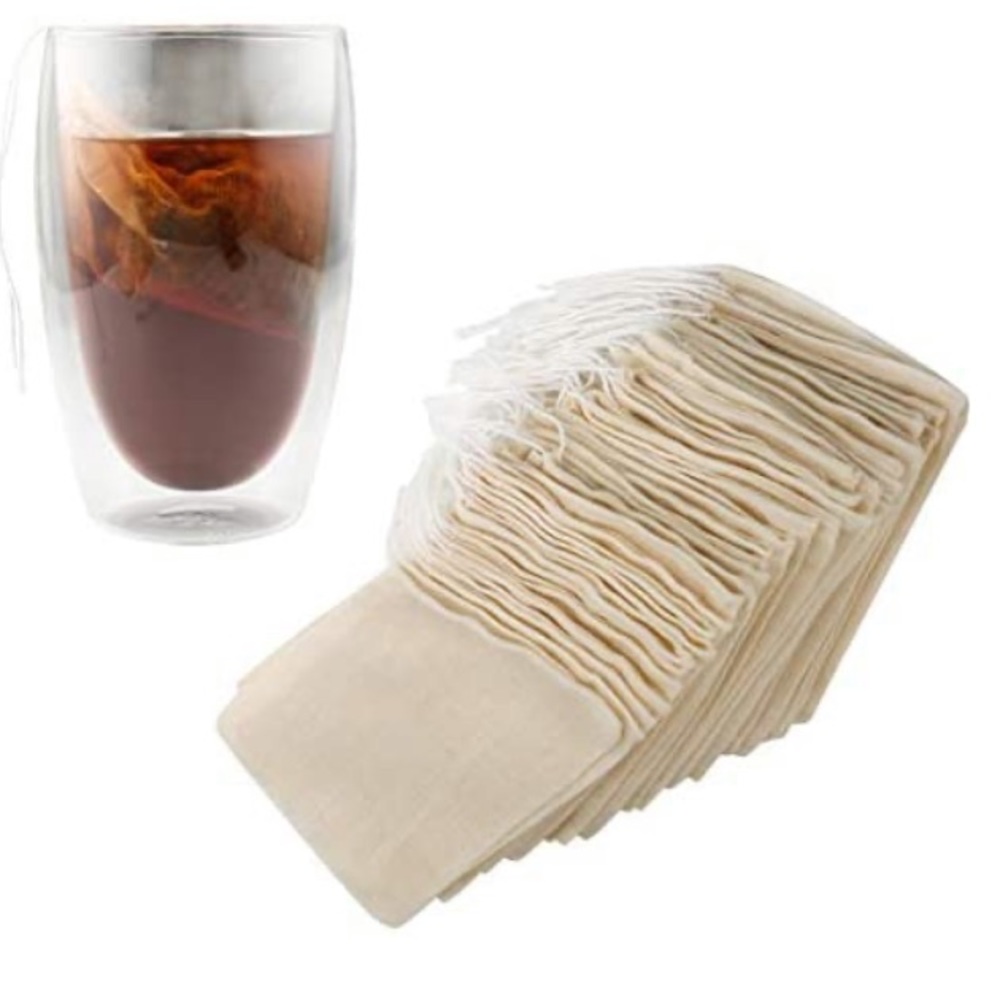 Tea Bags 25 Pieces Tea Filter Bags Mesh Bags Cotton Reusable Bags